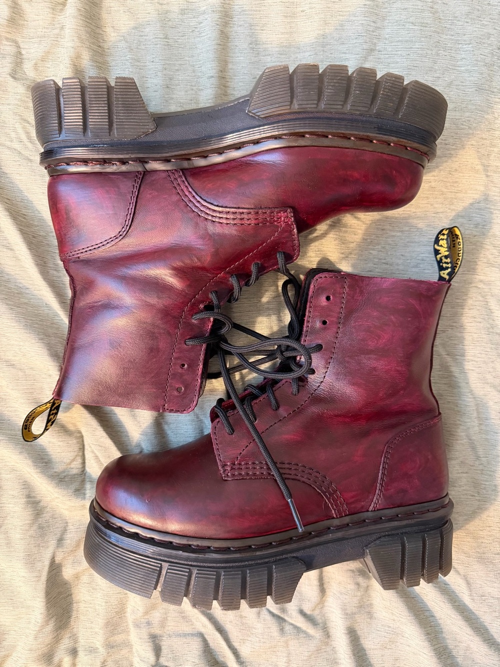 Docs -  Platform Leather Lace-Up Boots